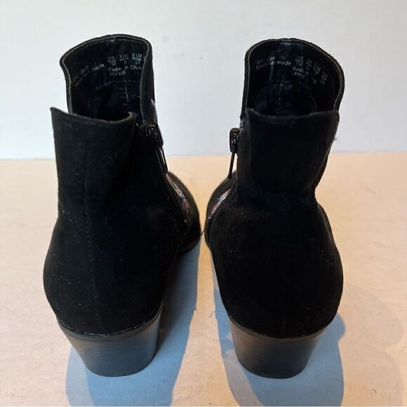 Carlos Santana Women's Heeled Ankle Boots Suede Black Size 7M Floral Embroidery - Picture 9 of 10